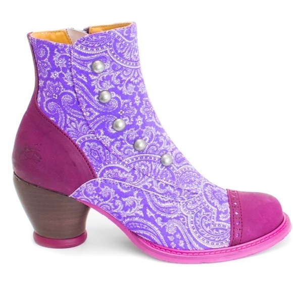 John Fluevog Shoes - Purple and Pink Ankle Boots